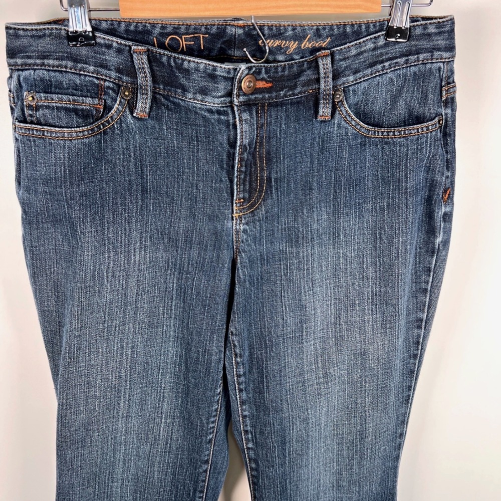 Loft Curvy Bootcut Jeans Womens 8P‎ Blue Medium Wash Denim Petite Stretch Pants - Picture 3 of 8